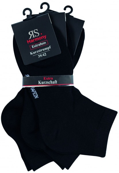 RS HARMONY Kurzstrumpf - Schwarz - 3 Pack